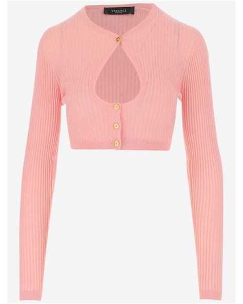 versace cardigan women's pink|versace sweaters for women.